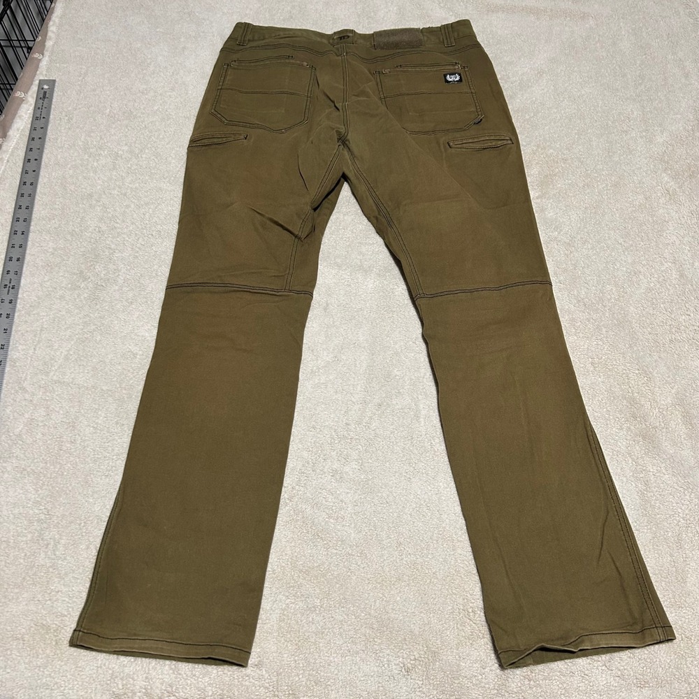 Carlos Ray Slim Fit Pants Mens 36 34 Olive Green Tactical Articulated Knee - Picture 2 of 10
